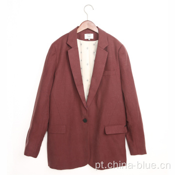 Senhoras moda tecida blazer